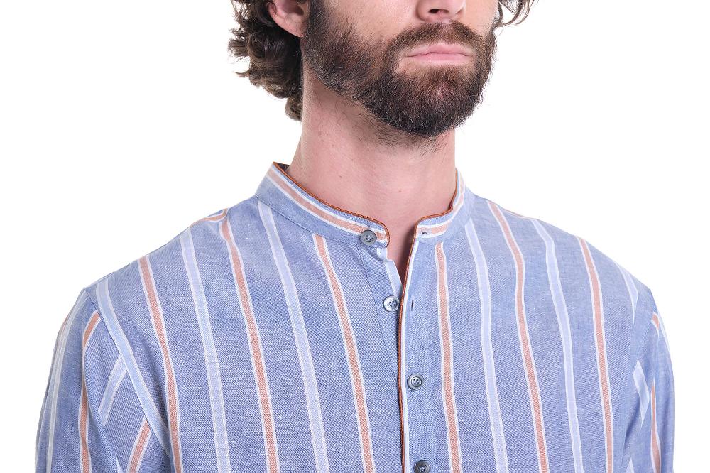 Verdiani Camicia Navetta Riga Lino/Cotone Soddisfazione Garantita