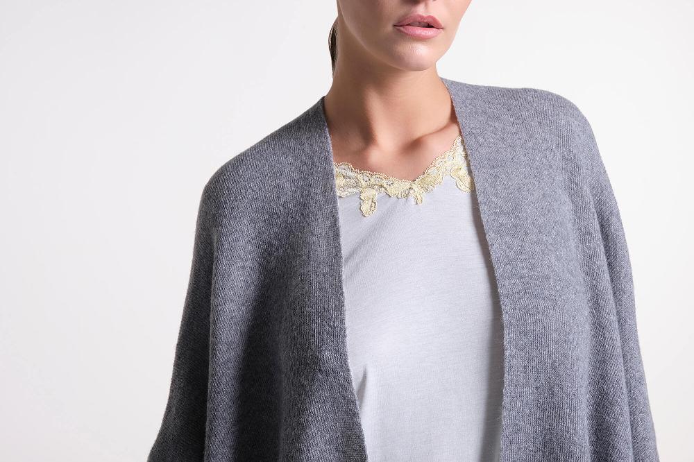 Verdiani Poncho Double Misto Lana Soddisfazione Garantita