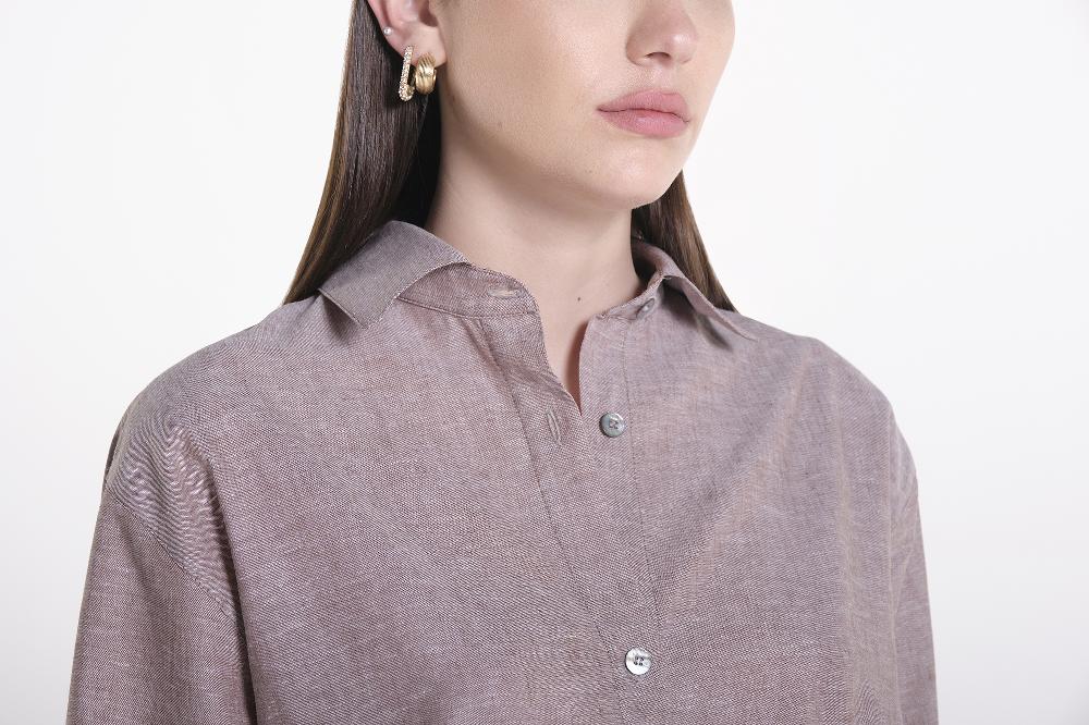 Verdiani Chemisier Lino/Cotone Sottocosto