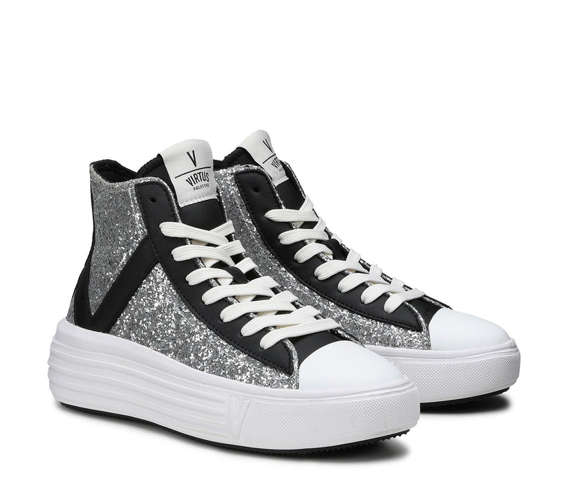 VIRTUS PALESTRE Venus Glitter/leather silver/black I Più Venduti