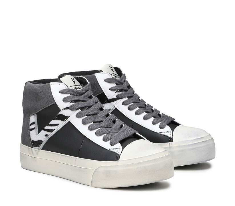 VIRTUS PALESTRE Rubby Mid Leather/suede black/dk. grey-zebra Negozio