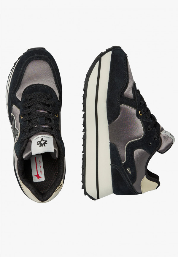 W6yz Sneakers in suede e tessuto tecnico Nero -DEVA W Vendita Economica
