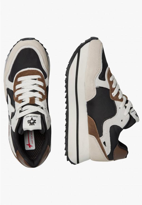W6yz Sneakers in tessuto tecnico e suede Beige-Nero -DEVA W I Più Venduti