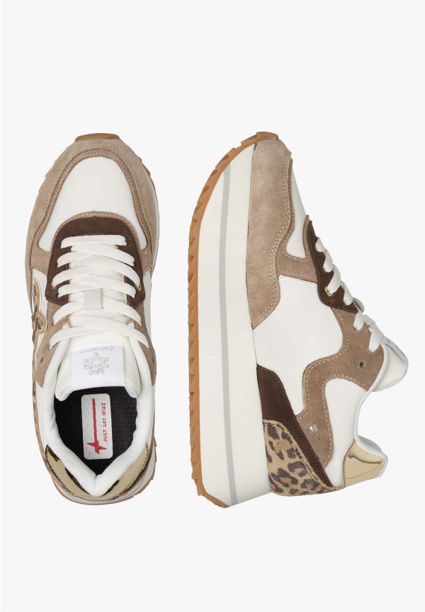 W6yz Sneakers in tessuto tecnico e suede Tortora -DEVA W Moda