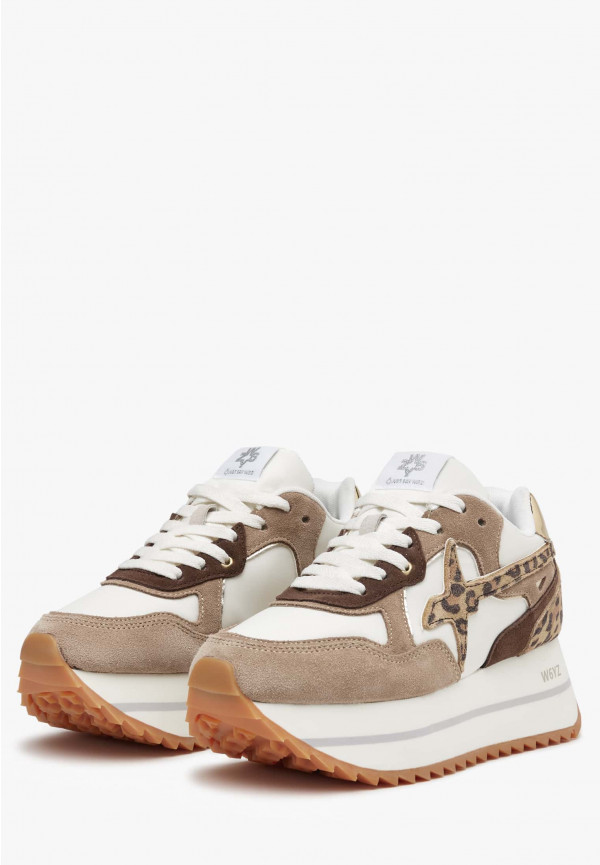 W6yz Sneakers in tessuto tecnico e suede Tortora -DEVA W Moda
