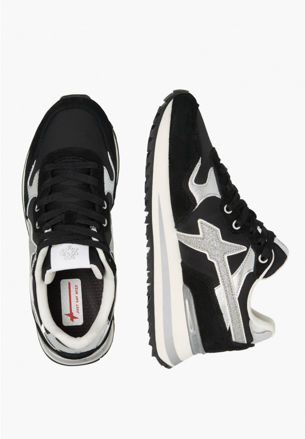 W6yz Sneakers in tessuto tecnico e suede Nero-Argento -YAK-W Italy