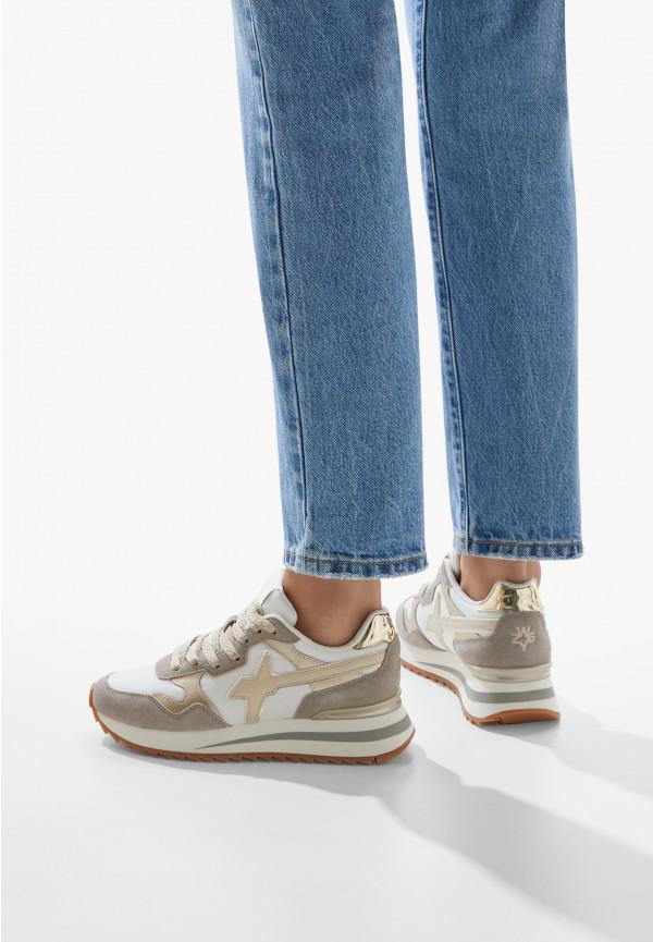 W6yz Sneakers in tessuto tecnico e suede Platino -YAK-W In Linea