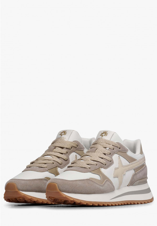 W6yz Sneakers in tessuto tecnico e suede Platino -YAK-W In Linea