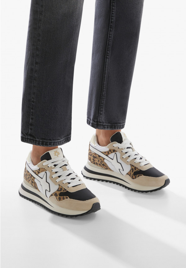 W6yz Sneakers in tessuto tecnico e suede Bianco-Grigio -YAK-W Qualità