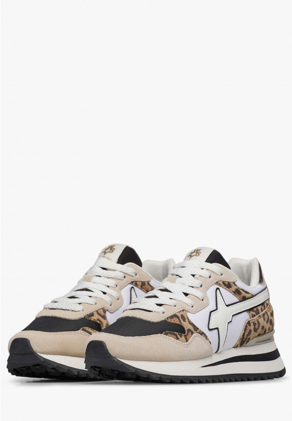 W6yz Sneakers in tessuto tecnico e suede Bianco-Grigio -YAK-W Qualità
