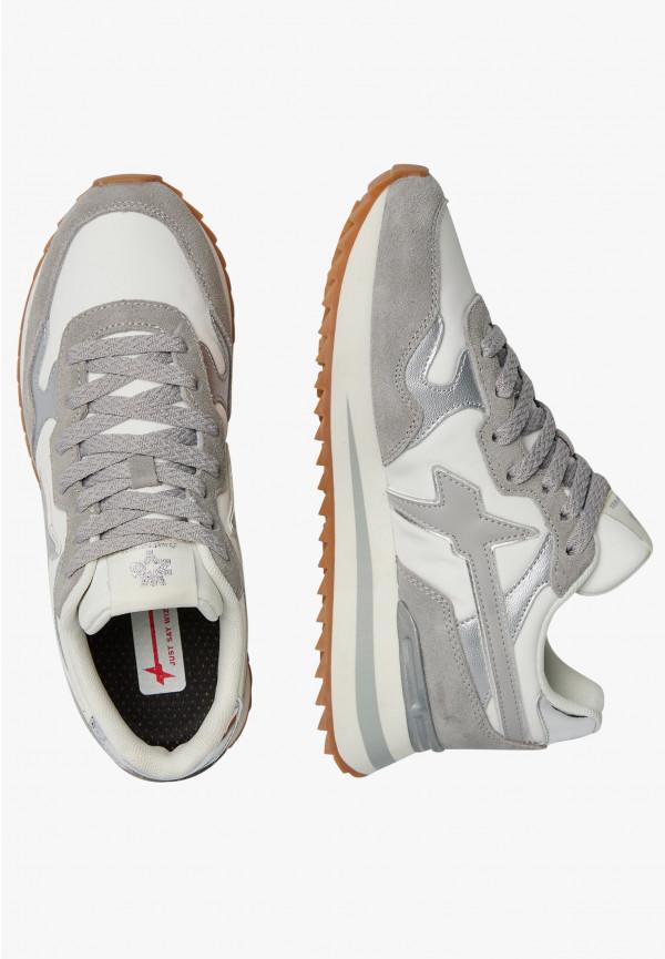 W6yz Sneakers in tessuto tecnico e suede Bianco-Grigio -YAK-W Vendita