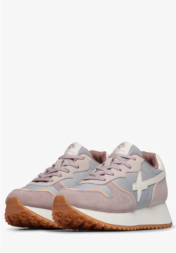 W6yz Sneakers in suede e tessuto tecnico Rosa -JET-W Comprane uno, ottenene uno gratis