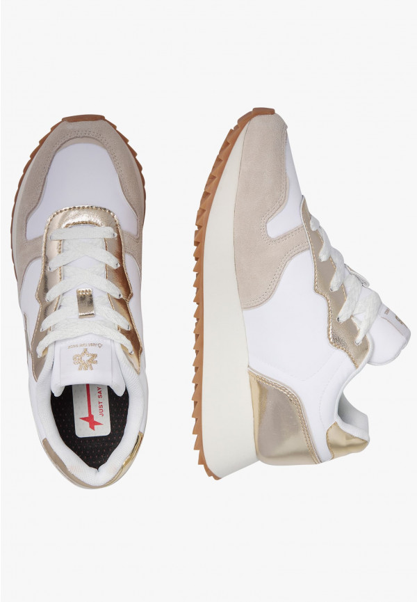 W6yz Sneakers in suede e tessuto tecnico Bianco-Platino -JET-W Qualità Garantita