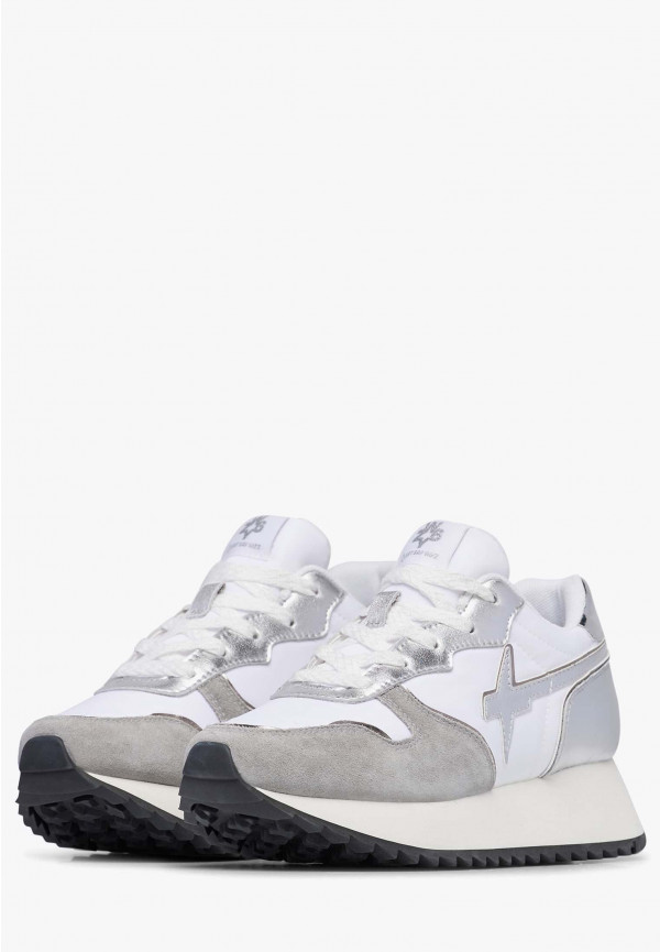 W6yz Sneakers in suede e tessuto tecnico Bianco-Argento -JET-W Negozi Online
