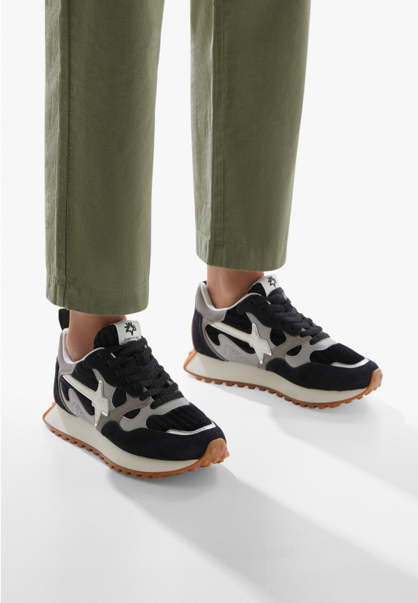 W6yz Sneakers in suede e tessuto tecnico Nero -LOOP-W Acquista Ora