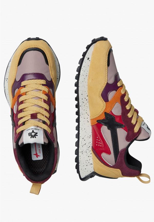 W6yz Sneakers in suede e tessuto tecnico Rosso -LOOP-W Consegna Veloce