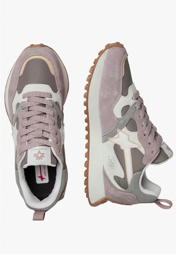 W6yz Sneakers in suede e tessuto tecnico Bianco-Grigio -LOOP-W Promozione Limitata