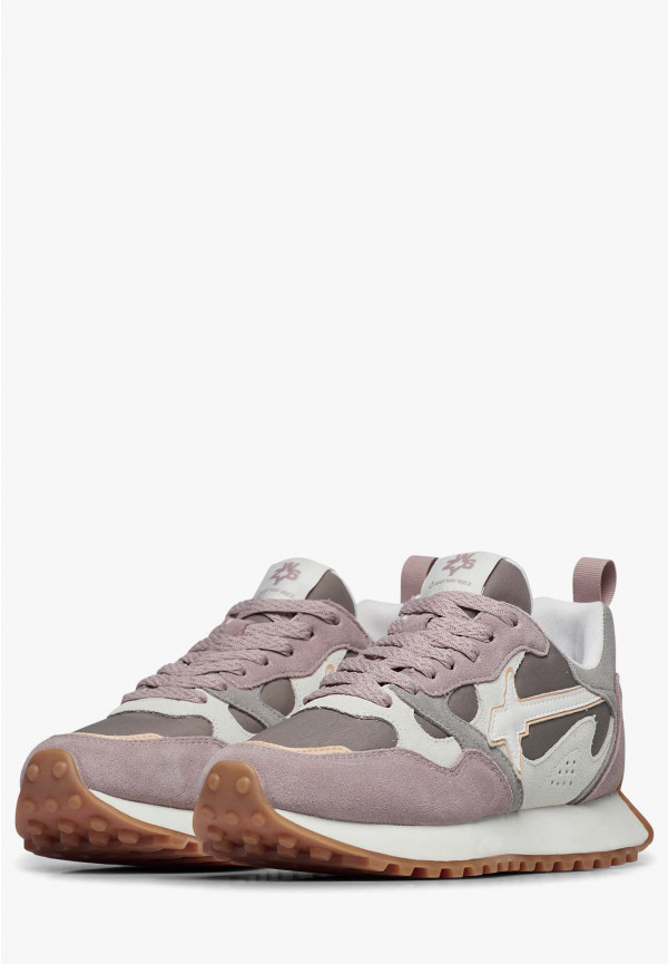 W6yz Sneakers in suede e tessuto tecnico Bianco-Grigio -LOOP-W Promozione Limitata