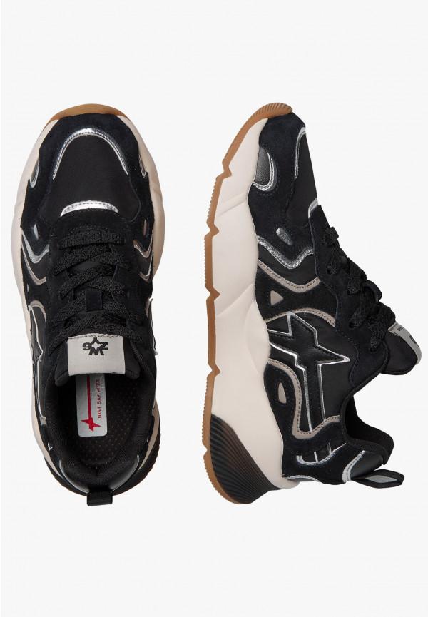 W6yz Sneakers in suede e tessuto tecnico Nero -SARAH-W Fino Al -60%