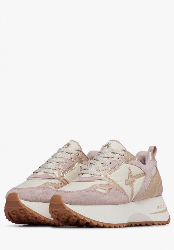 W6yz Sneakers in pelle e tessuto tecnico Rosa cipria -ANNY 2 W Novità