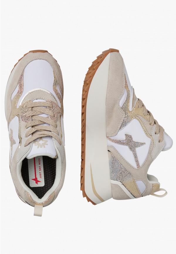 W6yz Sneakers in suede e tessuto tecnico Bianco-Beige -ANNY 2 W Presa