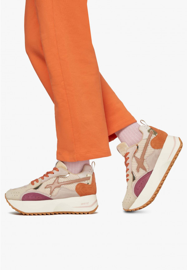 W6yz Sneakers in tessuto tecnico e suede Rosa -ANNY W Offerta