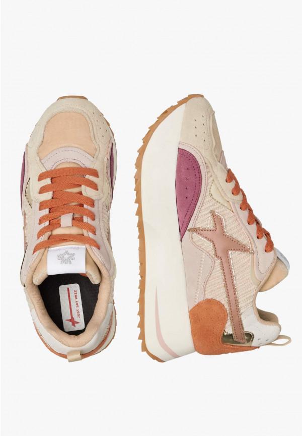 W6yz Sneakers in tessuto tecnico e suede Rosa -ANNY W Offerta