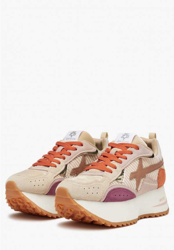 W6yz Sneakers in tessuto tecnico e suede Rosa -ANNY W Offerta