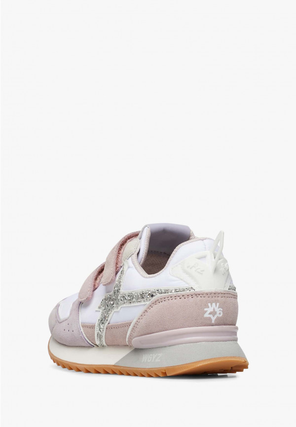 W6yz Sneakers in suede e tessuto tecnico Bianco-Lilla -JET VL-J Outlet