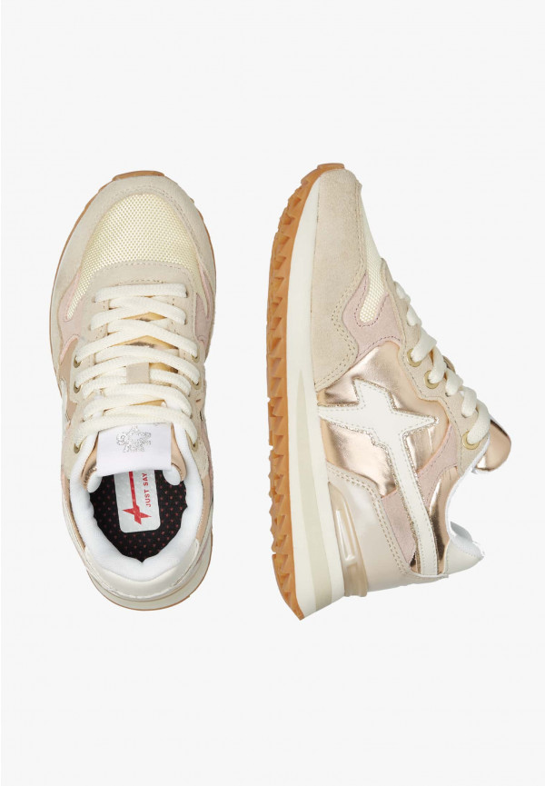 W6yz Sneakers in suede e tessuto tecnico Beige -YAK-J Vendite Flash
