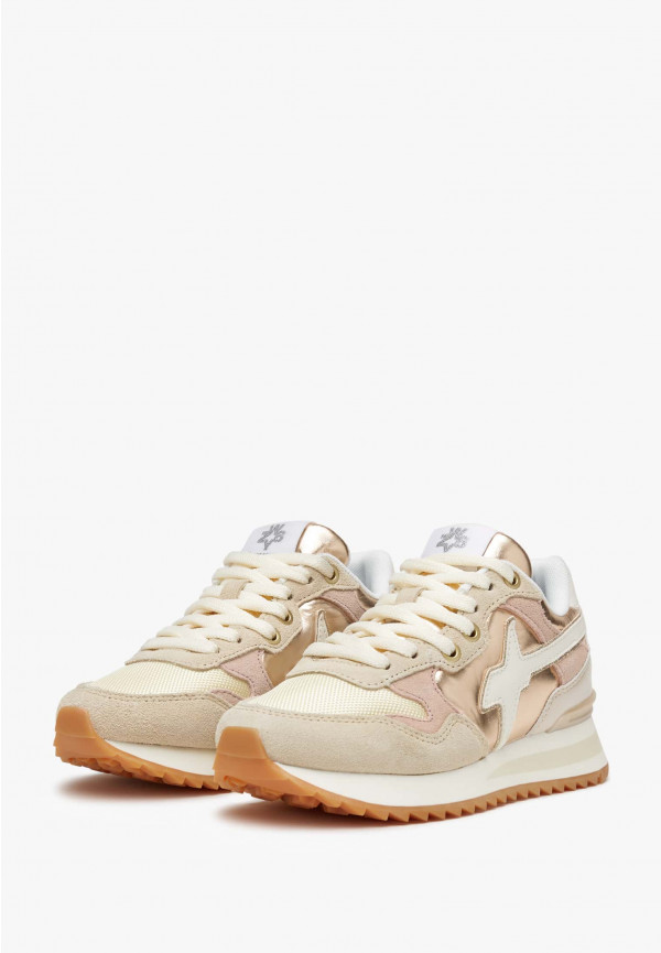 W6yz Sneakers in suede e tessuto tecnico Beige -YAK-J Vendite Flash