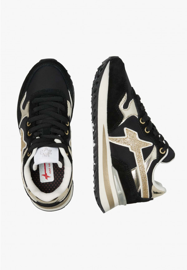 W6yz Sneakers in tessuto tecnico suede e pelle Nero -YAK-J Negozio