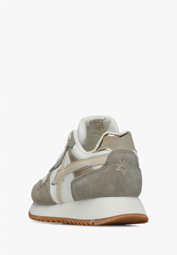 W6yz Sneakers in suede e tessuto tecnico Bianco-Marrone -YAK-J In Saldo