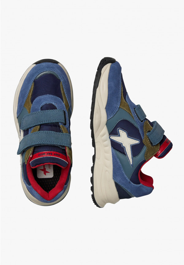 W6yz Sneakers in suede e tessuto tecnico Navy -CHEWINGUM JUNIOR VL Moda