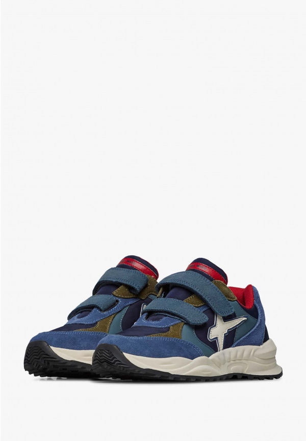 W6yz Sneakers in suede e tessuto tecnico Navy -CHEWINGUM JUNIOR VL Moda