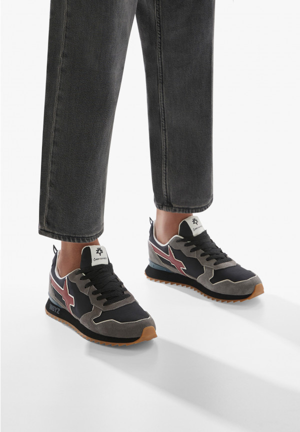 W6yz Sneakers in tessuto tecnico e suede Antracite -JET-M Spedizione Gratuita