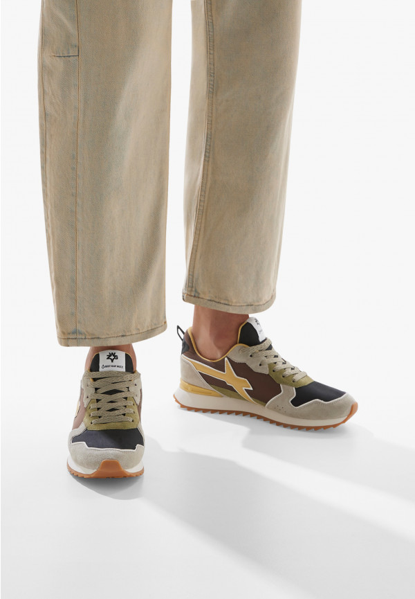 W6yz Sneakers in tessuto tecnico e suede Tortora -JET-M Negozi Online