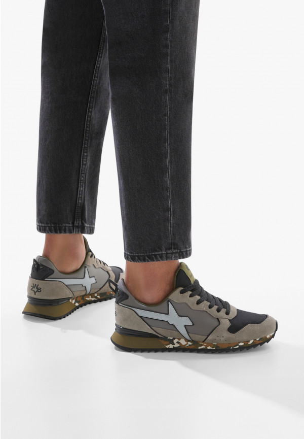 W6yz Sneakers in tessuto tecnico e suede Grigio-Nero -JET-M Acquista Ora