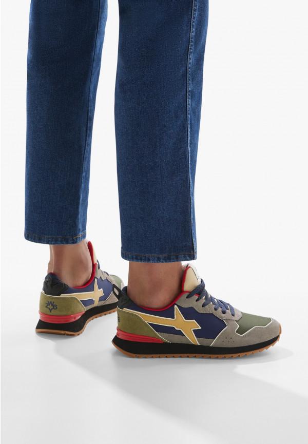 W6yz Sneakers in tessuto tecnico e suede Grigio-Blu -JET-M Fino Al -60%