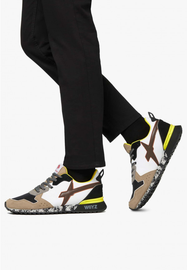 W6yz Sneakers in tessuto tecnico e suede Bianco-Grigio -JET-M Shopping Online