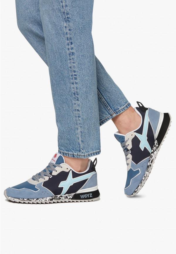 W6yz Sneakers in tessuto tecnico e suede Celeste -JET-M Affare Del Giorno