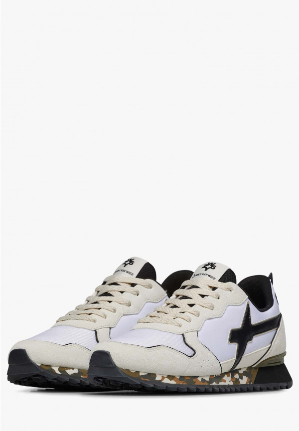 W6yz Sneakers in tessuto tecnico e suede Beige-Nero -JET-M Sottocosto