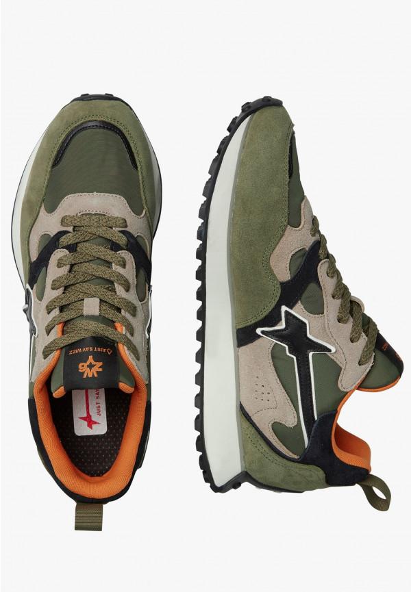 W6yz Sneakers in suede e tessuto tecnico Militare -LOOP-M Novità