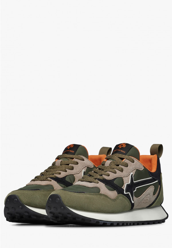 W6yz Sneakers in suede e tessuto tecnico Militare -LOOP-M Novità