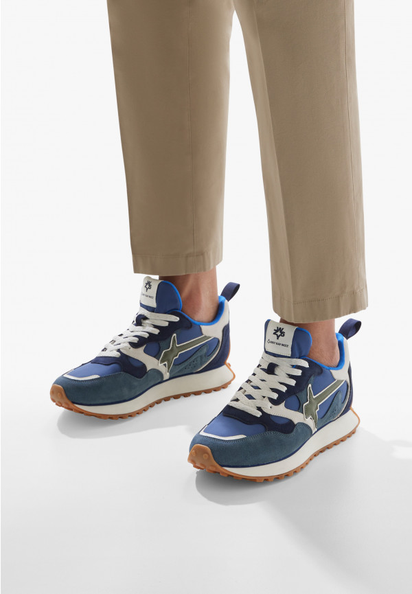 W6yz Sneakers in suede e tessuto tecnico Navy -LOOP-M Sconto