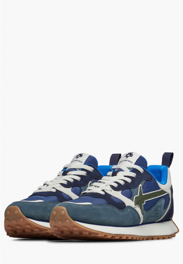 W6yz Sneakers in suede e tessuto tecnico Navy -LOOP-M Sconto