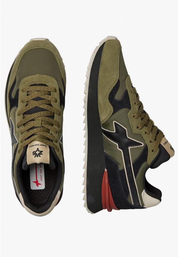 W6yz Sneakers in tessuto tecnico e suede Militare -YAK-M Offerta