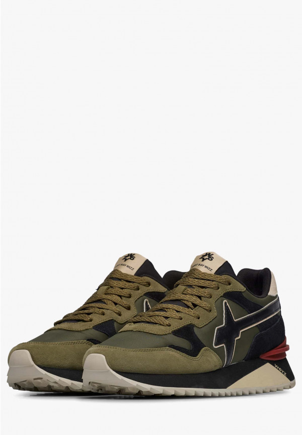 W6yz Sneakers in tessuto tecnico e suede Militare -YAK-M Offerta