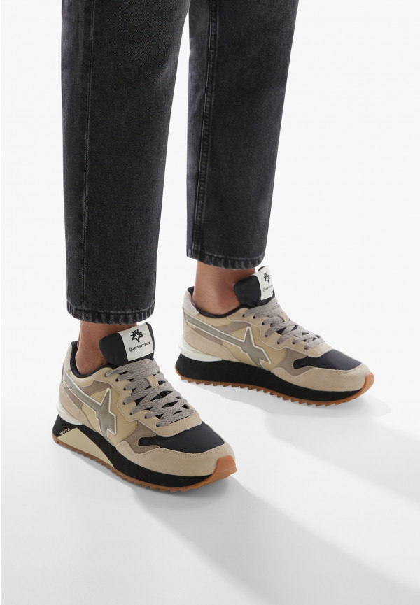 W6yz Sneakers in tessuto tecnico e suede Beige -YAK-M Online
