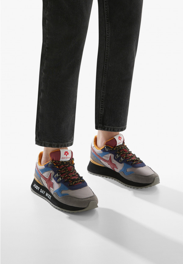W6yz Sneakers in suede e tessuto tecnico Antracite -YAK-M In Vendita